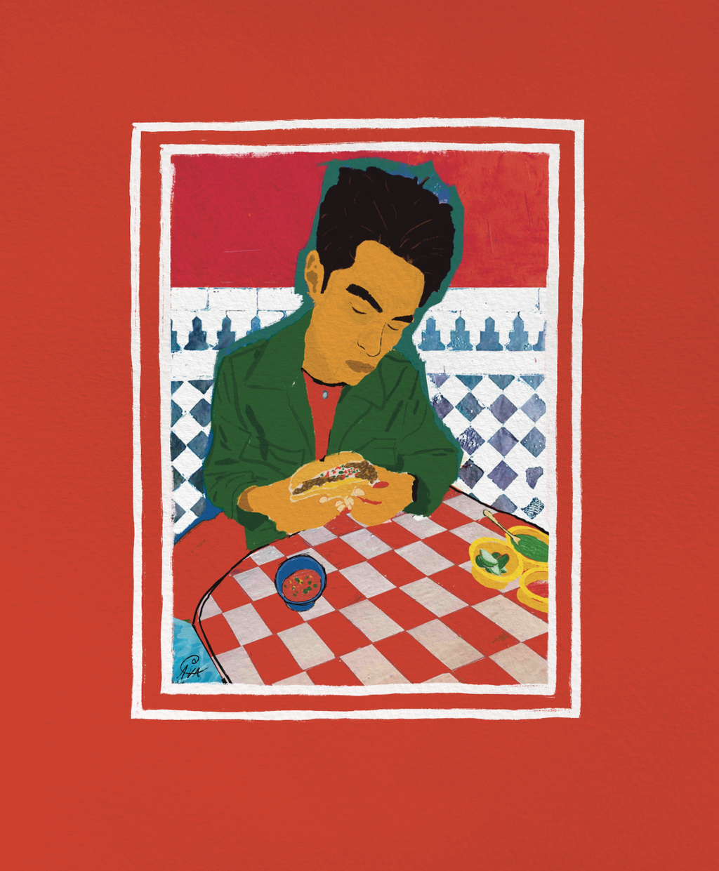 Manu y la Torta - Art Print